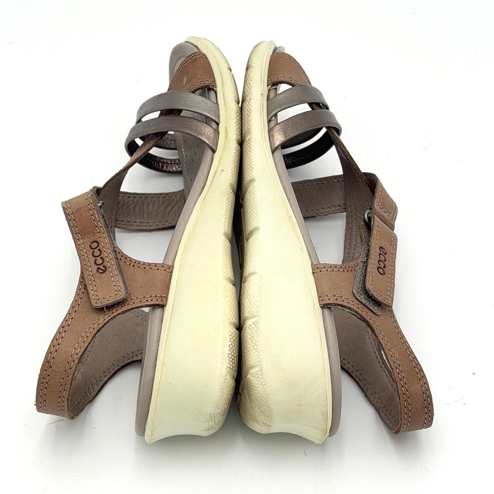 ECCO Damara Ankle Strap Sandals Brown Metallic Leather Wedge 216513 Womens 6 - Picture 4 of 6
